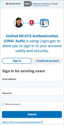 Login.gov Screen