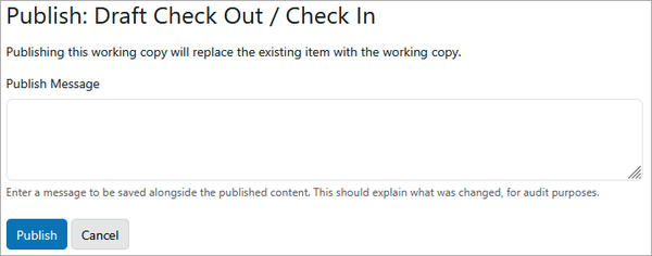Check Out Check In Publish Draft