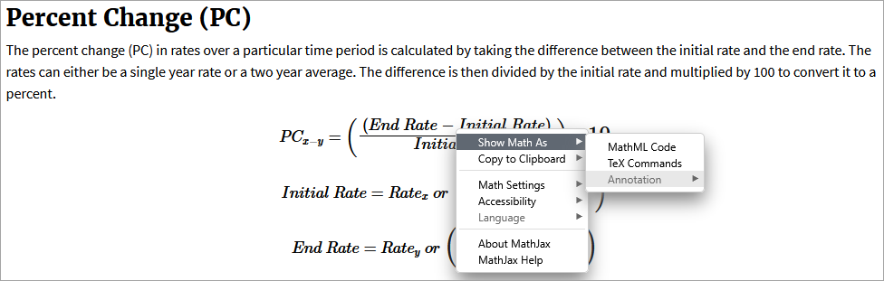MathJax Formula Options