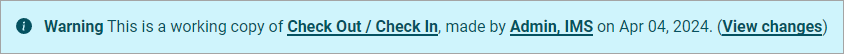 Check Out Check In Draft Edit Warning