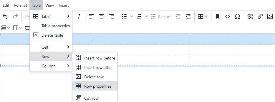 Table with Row Header