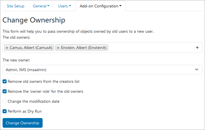 Change Ownership