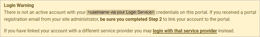 Login Warning