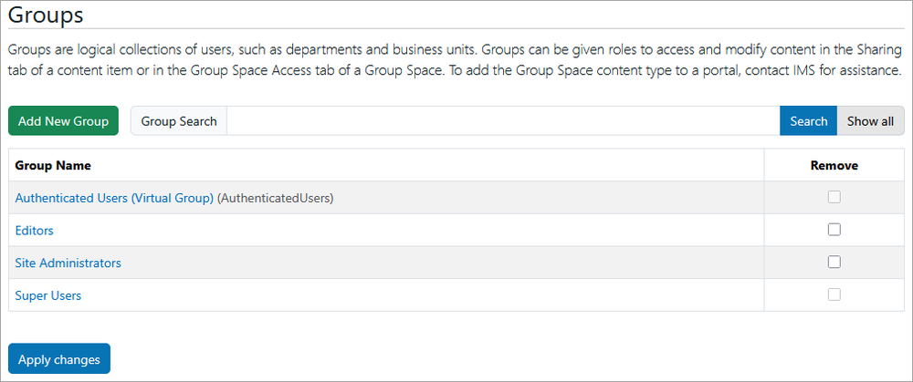 Default Groups