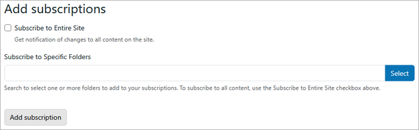 Add Subscriptions Form